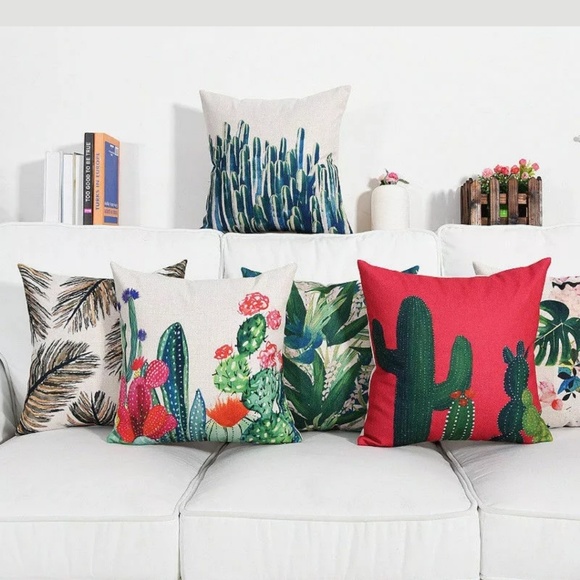 🌵Pillow case 18" Cotton Linen Cover Cactus Pillow - Picture 2 of 6